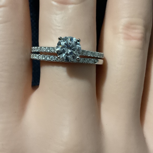 NWT Moissanite wedding set sterling silver - Picture 5 of 8